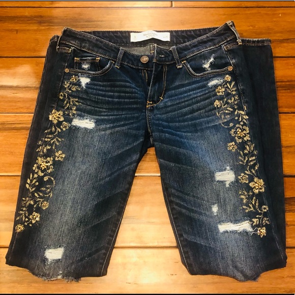 Abercrombie & Fitch Jeans Embroidered Beaded - Picture 1 of 4